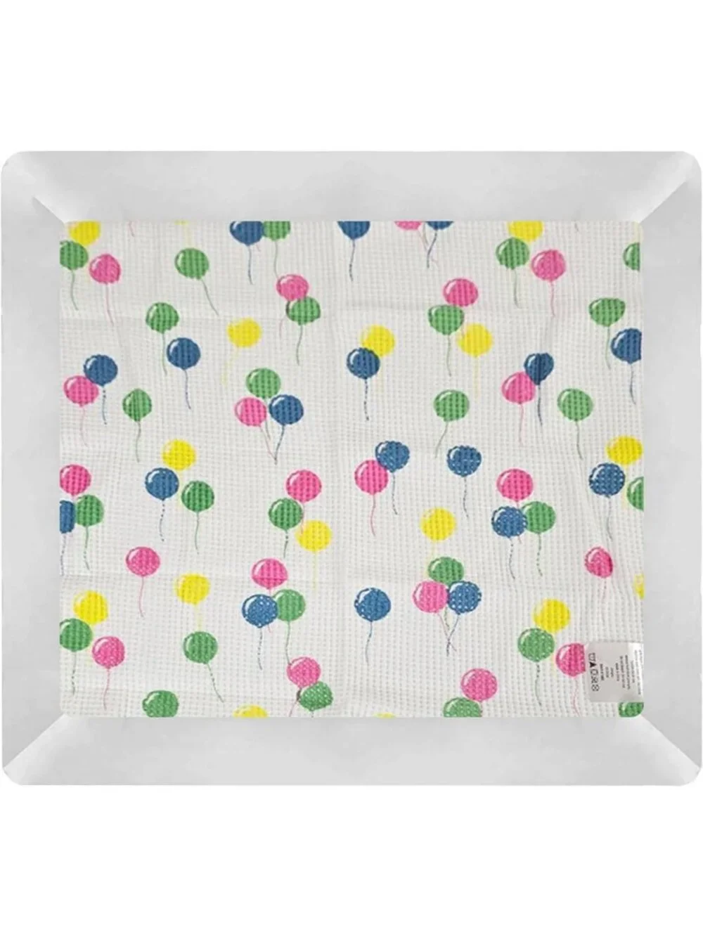 Cozy Thermal Waffle Baby Blanket with Satin Trim, Balloon Pattern 36